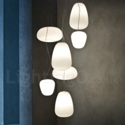 Plafoniera modernă contemporană cu suspendare cu 1 lumină, cu abajur din sticlă