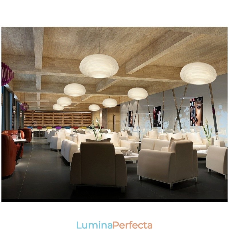 Plafoniera modernă contemporană cu suspendare cu 1 lumină, cu abajur din sticlă