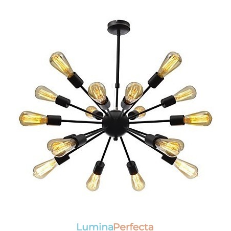 Candelabru radial minimalist cu 18 lumini în stil nord-american Candelabru radial minimalist cu 18 lumini în stil nord-american