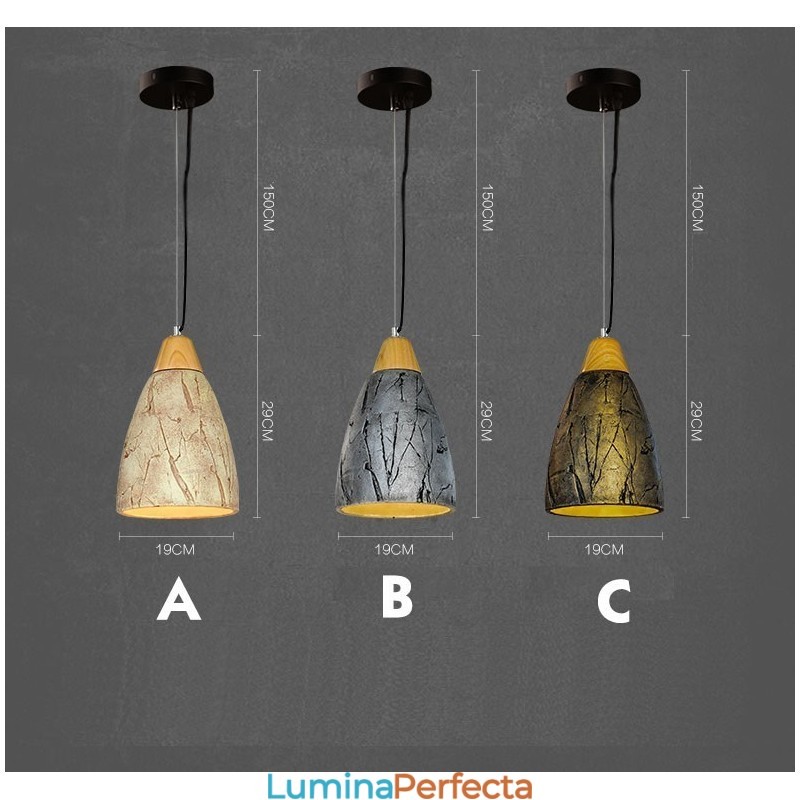 Plafoniera modernă contemporană din ciment cu 1 lumină suspendată