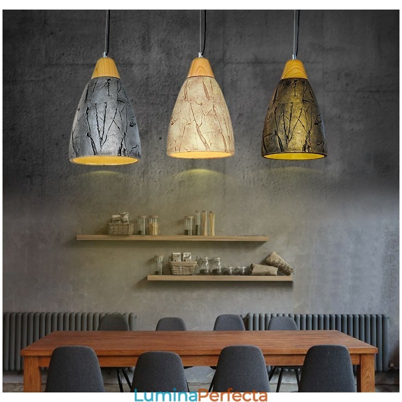 Plafoniera modernă contemporană din ciment cu 1 lumină suspendată