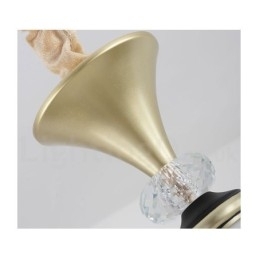 Candelabru modern, contemporan, retro, de lux, din cristal, cu abajur din sticlă