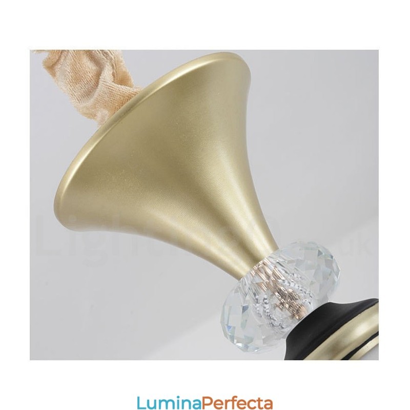 Candelabru modern, contemporan, retro, de lux, din cristal, cu abajur din sticlă