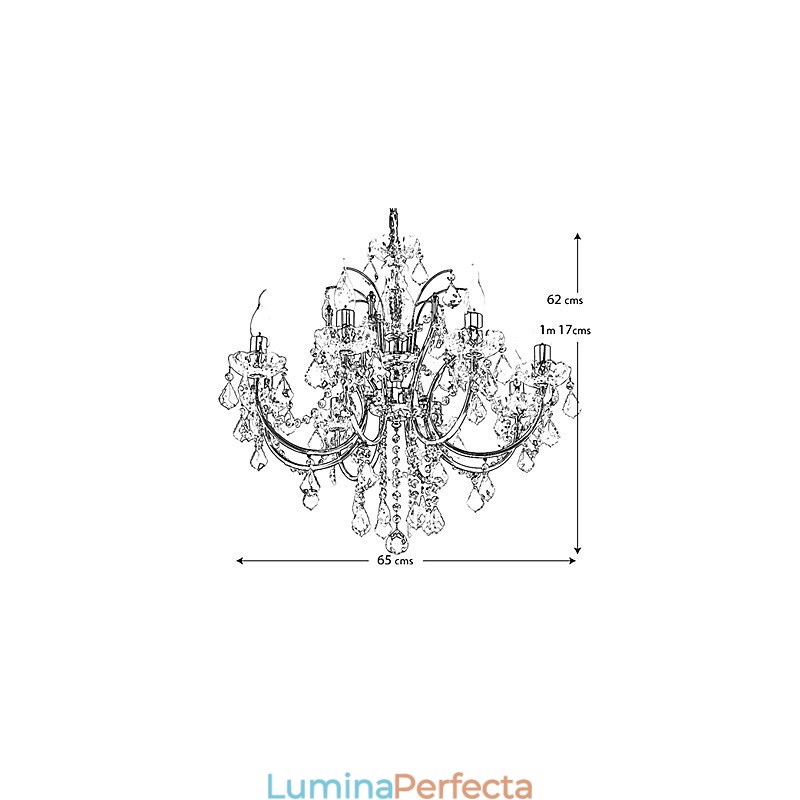 Candelabru elegant din cristal cu 8 lumini