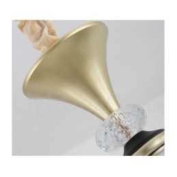 Candelabru modern, contemporan, retro, de lux, din cristal, cu abajur din sticlă