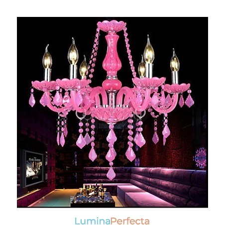 Lampa de cafea Project Light Candle Crystal Suspendare Roz Lampa de cafea Project Light Candle Crystal Suspendare Roz