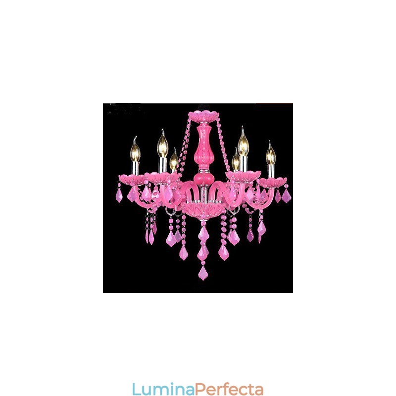 Lampa de cafea Project Light Candle Crystal Suspendare Roz