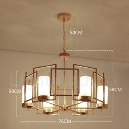 Lampă suspendată modernă și contemporană, din alamă, cu abajur din sticlă