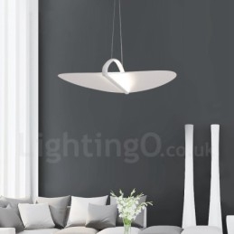 Lampă suspendată din acril modern, contemporană, cu 1 lumină, cu abajur din oțel