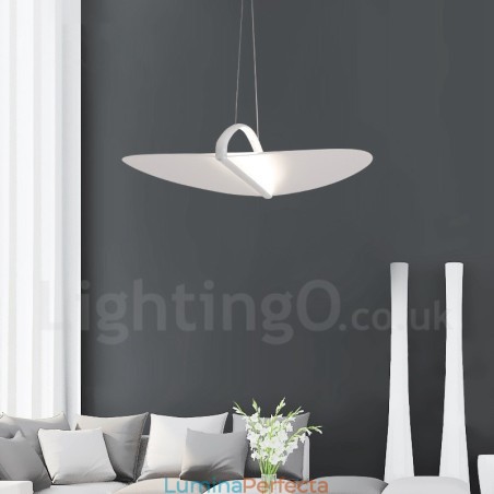 Lampă suspendată din acril modern, contemporană, cu 1 lumină, cu abajur din oțel Lampă suspendată din acril modern, contemporană, cu 1 lumină, cu abajur din oțel