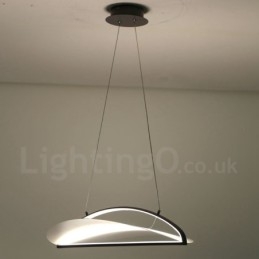 Lampă suspendată din acril modern, contemporană, cu 1 lumină, cu abajur din oțel