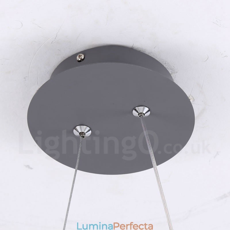 Lampă suspendată din acril modern, contemporană, cu 1 lumină, cu abajur din oțel