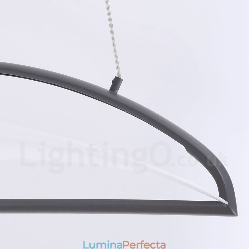 Lampă suspendată din acril modern, contemporană, cu 1 lumină, cu abajur din oțel