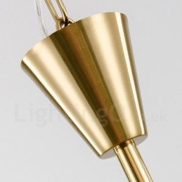 Lampă suspendată din oțel, modernă și contemporană, cu 9 lumini și abajur de cristal