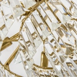 Lampă suspendată din oțel, modernă și contemporană, cu 9 lumini și abajur de cristal