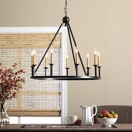 Candelabru din metal cu pictură în stil country