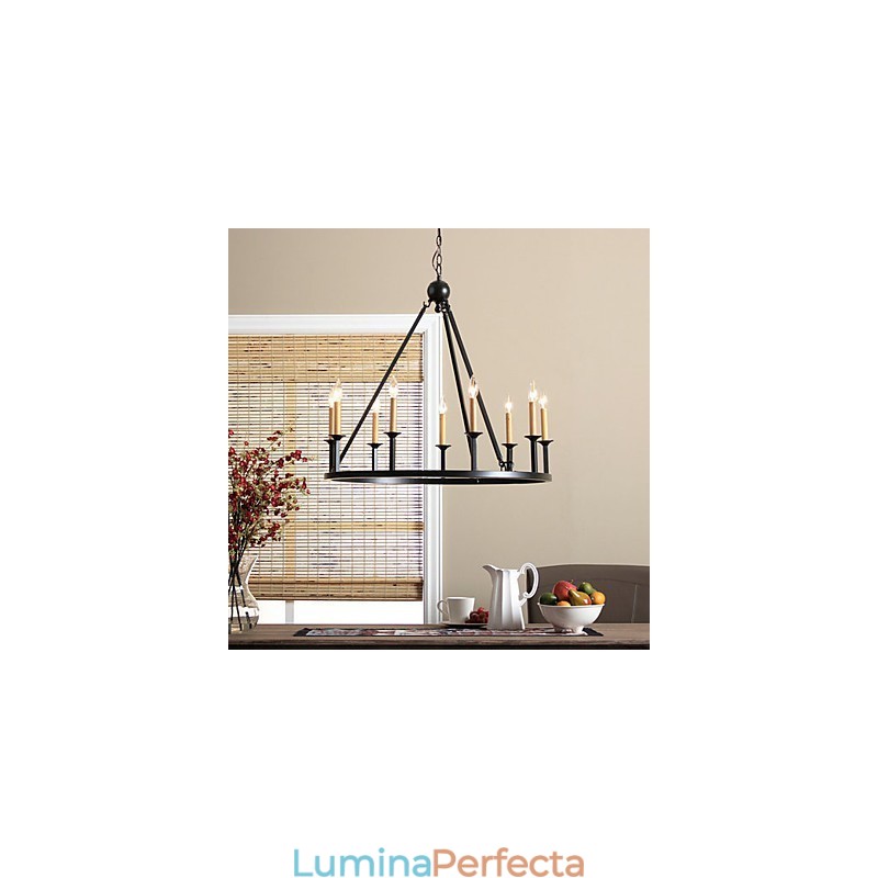 Candelabru din metal cu pictură în stil country