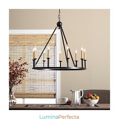 Candelabru din metal cu pictură în stil country Candelabru din metal cu pictură în stil country