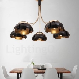 Candelabru modern contemporan din oțel cu 5 lumini și abajur din acril