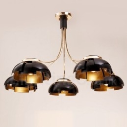 Candelabru modern contemporan din oțel cu 5 lumini și abajur din acril