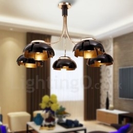 Candelabru modern contemporan din oțel cu 5 lumini și abajur din acril