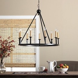 Candelabru din metal cu pictură în stil country