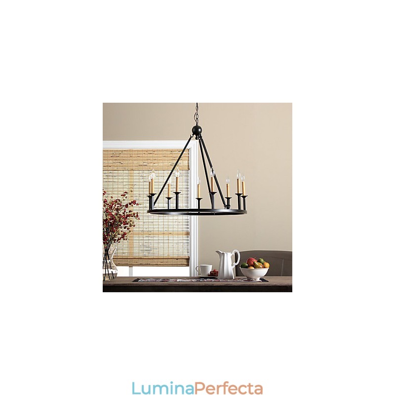 Candelabru din metal cu pictură în stil country