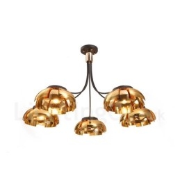 Candelabru modern contemporan din oțel cu 5 lumini și abajur din acril