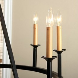 Candelabru din metal cu pictură în stil country