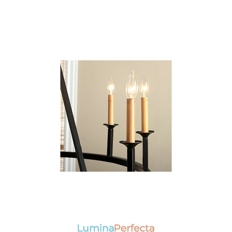 Candelabru din metal cu pictură în stil country