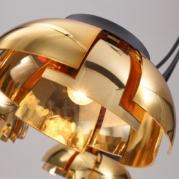 Candelabru modern contemporan din oțel cu 3 lumini și abajur din acril