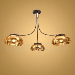 Candelabru modern contemporan din oțel cu 3 lumini și abajur din acril