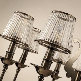 Candelabru modern contemporan din oțel cu 8 lumini și abajur din acril