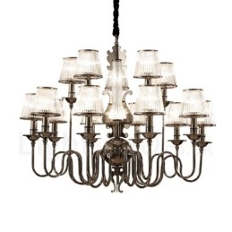 Candelabru modern contemporan din oțel cu 15 lumini și abajur din acril