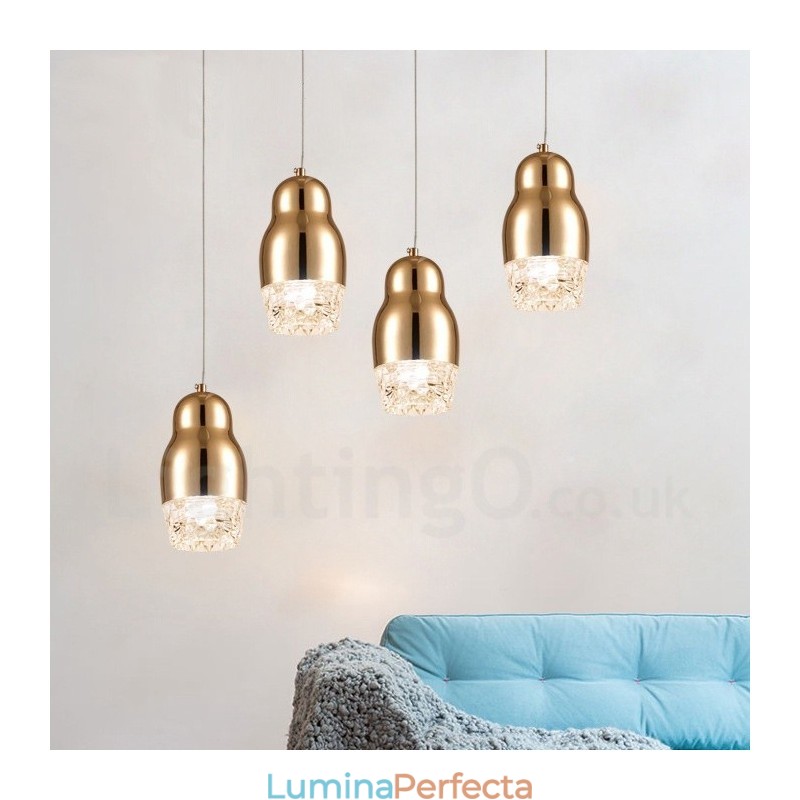 Lampă suspendată modernă, contemporană, cu 1 lumină, din aliaj de aluminiu, cu abajur acrilic