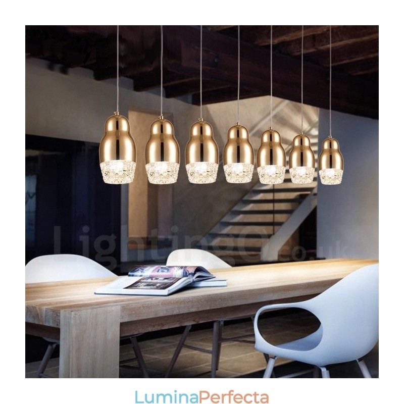 Lampă suspendată modernă, contemporană, cu 1 lumină, din aliaj de aluminiu, cu abajur acrilic