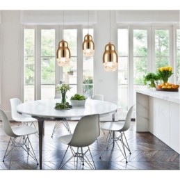 Lampă suspendată modernă, contemporană, cu 1 lumină, din aliaj de aluminiu, cu abajur acrilic