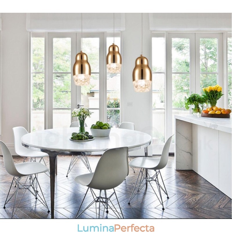 Lampă suspendată modernă, contemporană, cu 1 lumină, din aliaj de aluminiu, cu abajur acrilic