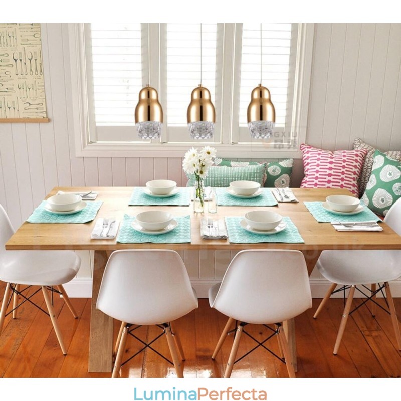 Lampă suspendată modernă, contemporană, cu 1 lumină, din aliaj de aluminiu, cu abajur acrilic