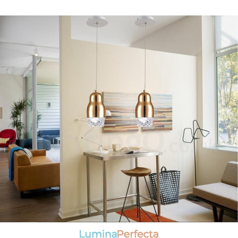 Lampă suspendată modernă, contemporană, cu 1 lumină, din aliaj de aluminiu, cu abajur acrilic