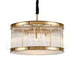 Lampă suspendată din oțel, modernă și contemporană, cu 8 lumini, cu abajur din cristal acrilic
