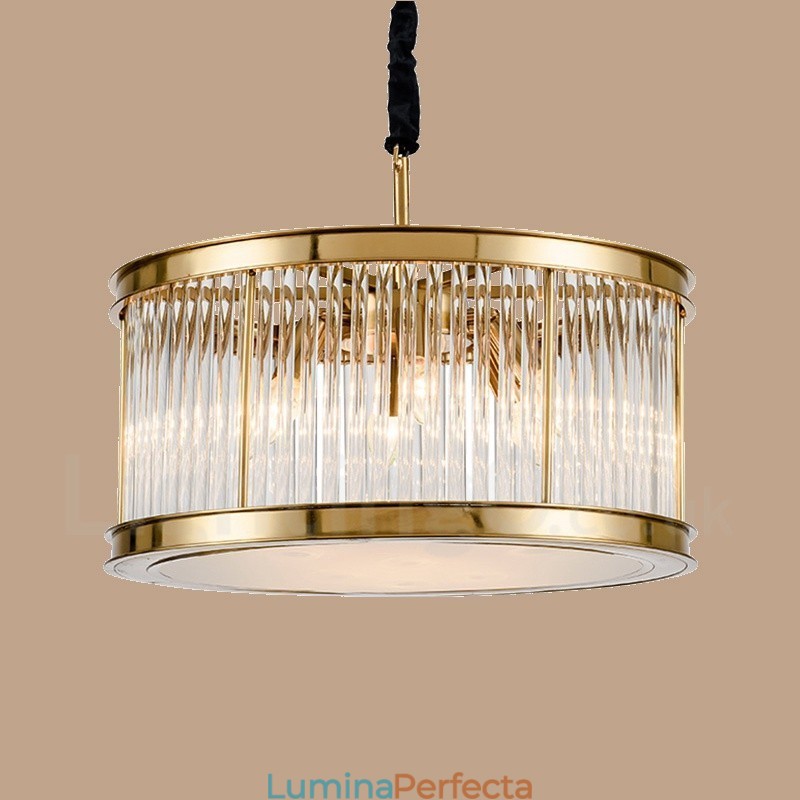 Lampă suspendată din oțel, modernă și contemporană, cu 8 lumini, cu abajur din cristal acrilic