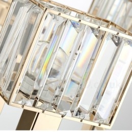 Lampă suspendată din oțel, modernă și contemporană, cu 10 lumini, cu abajur de cristal