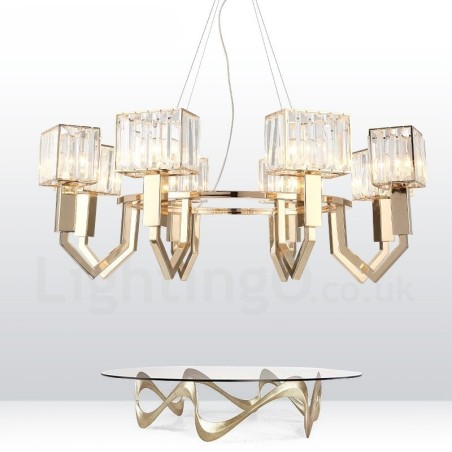 Lampă suspendată din oțel, modernă și contemporană, cu abajur de cristal Lampă suspendată din oțel, modernă și contemporană, cu abajur de cristal