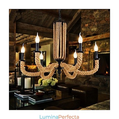 Candelabru Retro Rope Lampă din fier Candelabru Retro Rope Lampă din fier