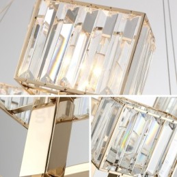 Lampă suspendată din oțel, modernă și contemporană, cu abajur de cristal