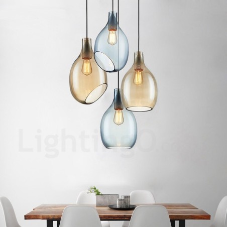 Lampă suspendată din sticlă, modernă și contemporană, cu abajur din sticlă Lampă suspendată din sticlă, modernă și contemporană, cu abajur din sticlă