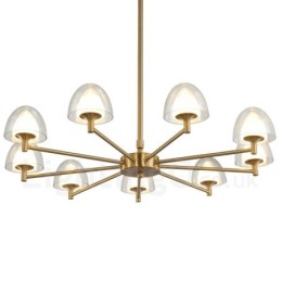 Candelabru modern contemporan din metal cu 9 lumini cu abajur acrilic