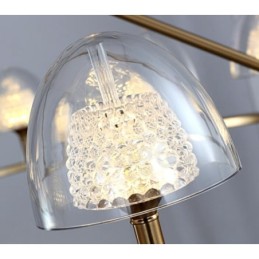 Candelabru modern contemporan din metal cu 9 lumini cu abajur acrilic