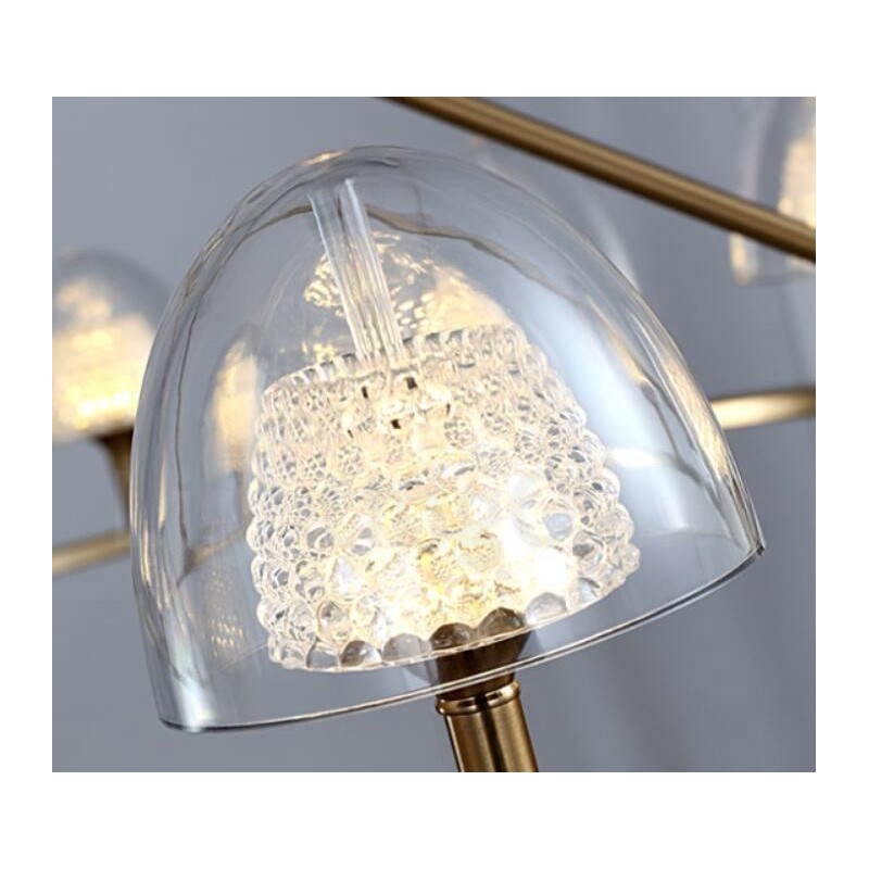 Candelabru modern contemporan din metal cu 9 lumini cu abajur acrilic